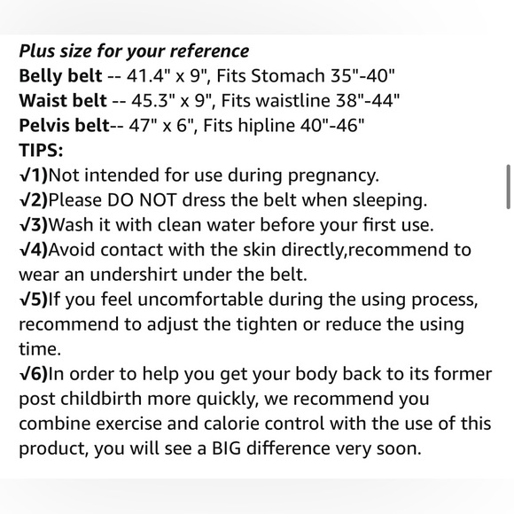 NEW 3 in 1 POSTPARTUM BELT, PLUS SIZE, black - Picture 9 of 16